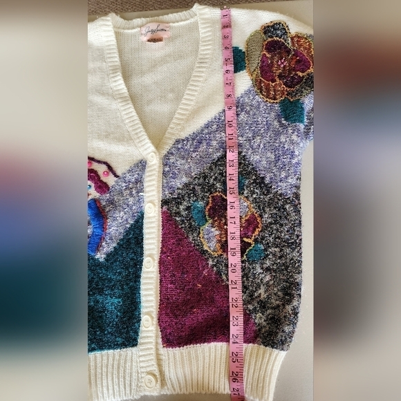 Jaclyn Smith Women's Multi-Color Floral Cardigan Women's Size M. - Picture 6 of 6